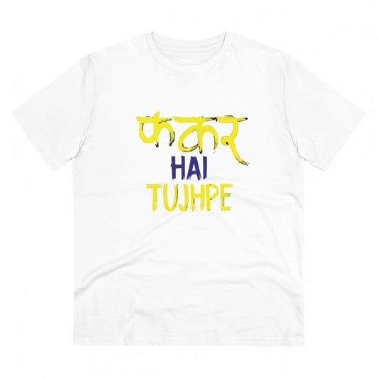 Generic Men's PC Cotton Phakar Hai Tuhjpe Printed T Shirt (Color: White, Thread Count: 180GSM)