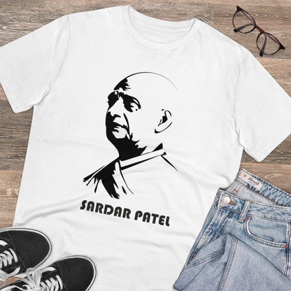 Generic Men's PC Cotton Sardar Patel Printed T Shirt (Color: White, Thread Count: 180GSM)