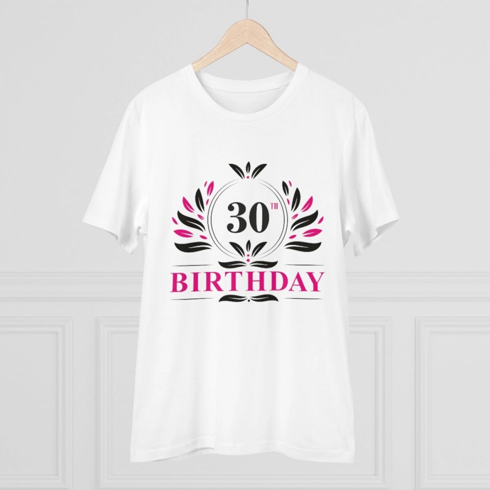 Generic Men's PC Cotton 30th Birthday Printed T Shirt (Color: White, Thread Count: 180GSM)