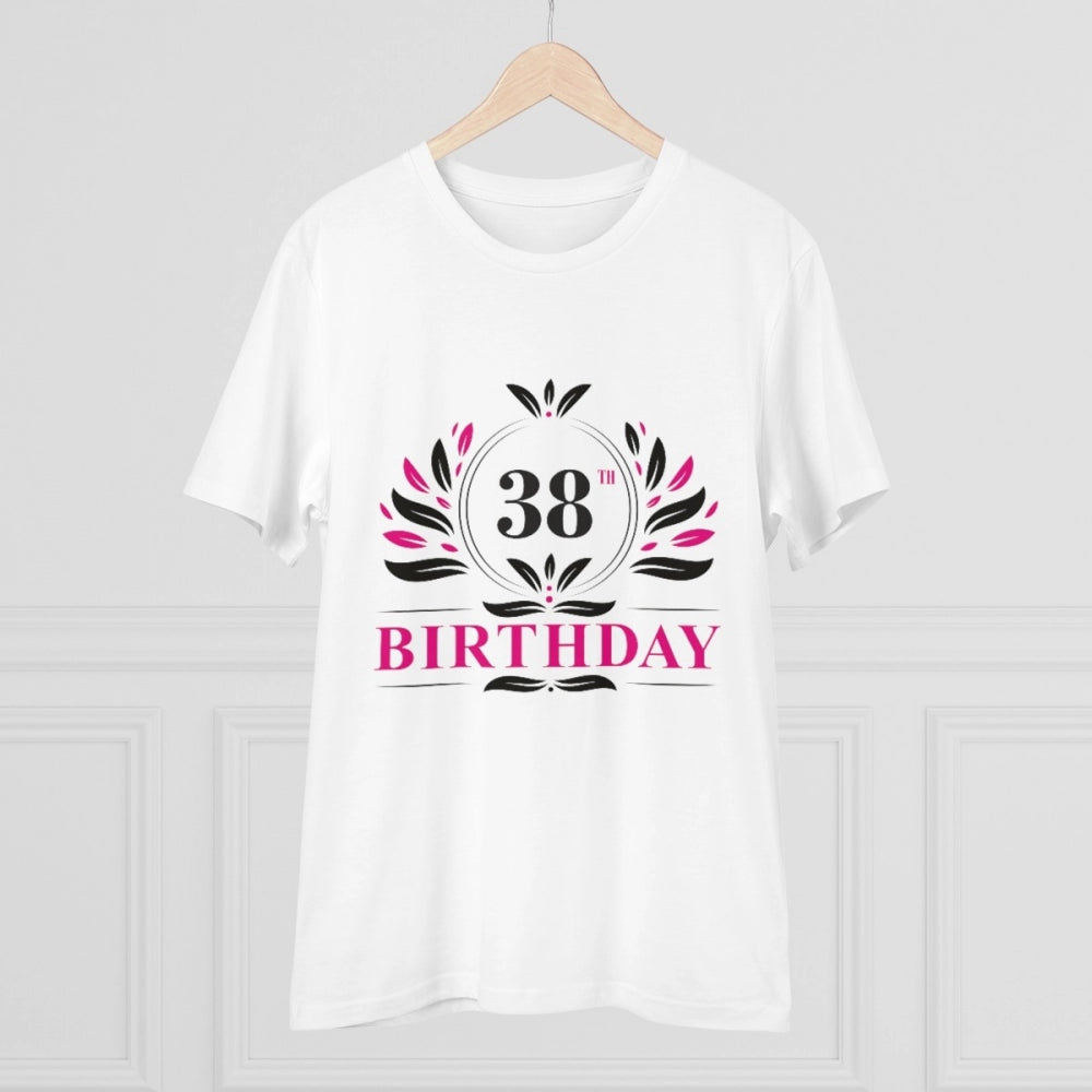 Generic Men's PC Cotton 38th Birthday Printed T Shirt (Color: White, Thread Count: 180GSM)