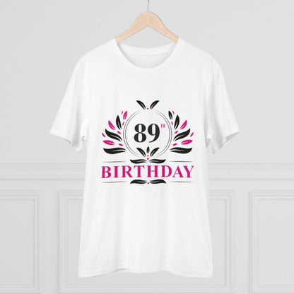 Generic Men's PC Cotton 89th Birthday Printed T Shirt (Color: White, Thread Count: 180GSM)