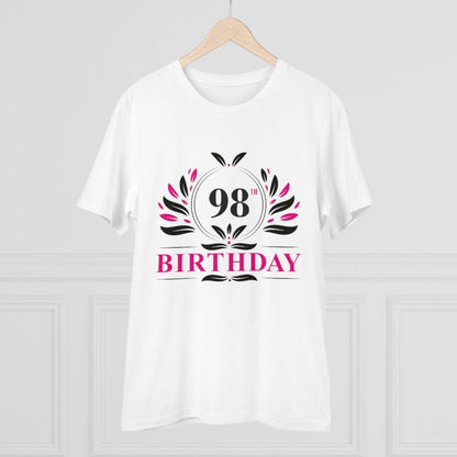 Generic Men's PC Cotton 98th Birthday Printed T Shirt (Color: White, Thread Count: 180GSM)