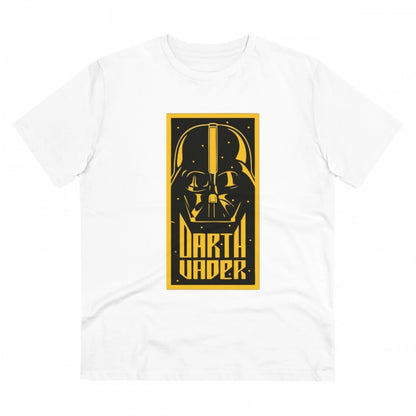 Generic Men's PC Cotton Darth Vader Printed T Shirt (Color: White, Thread Count: 180GSM)