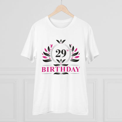 Generic Men's PC Cotton 29th Birthday Printed T Shirt (Color: White, Thread Count: 180GSM)