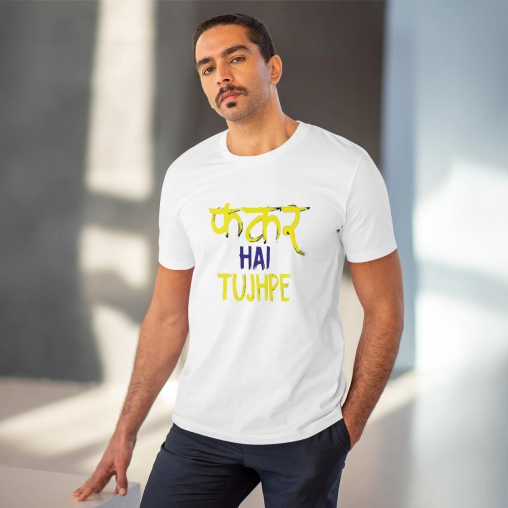 Generic Men's PC Cotton Phakar Hai Tuhjpe Printed T Shirt (Color: White, Thread Count: 180GSM)