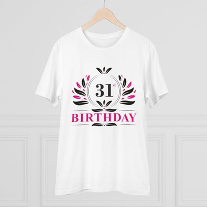 Generic Men's PC Cotton 31st Birthday Printed T Shirt (Color: White, Thread Count: 180GSM)