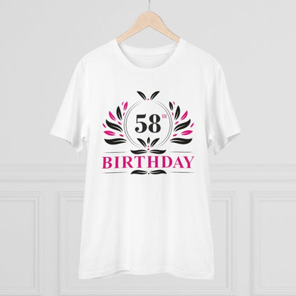 Generic Men's PC Cotton 58th Birthday Printed T Shirt (Color: White, Thread Count: 180GSM)