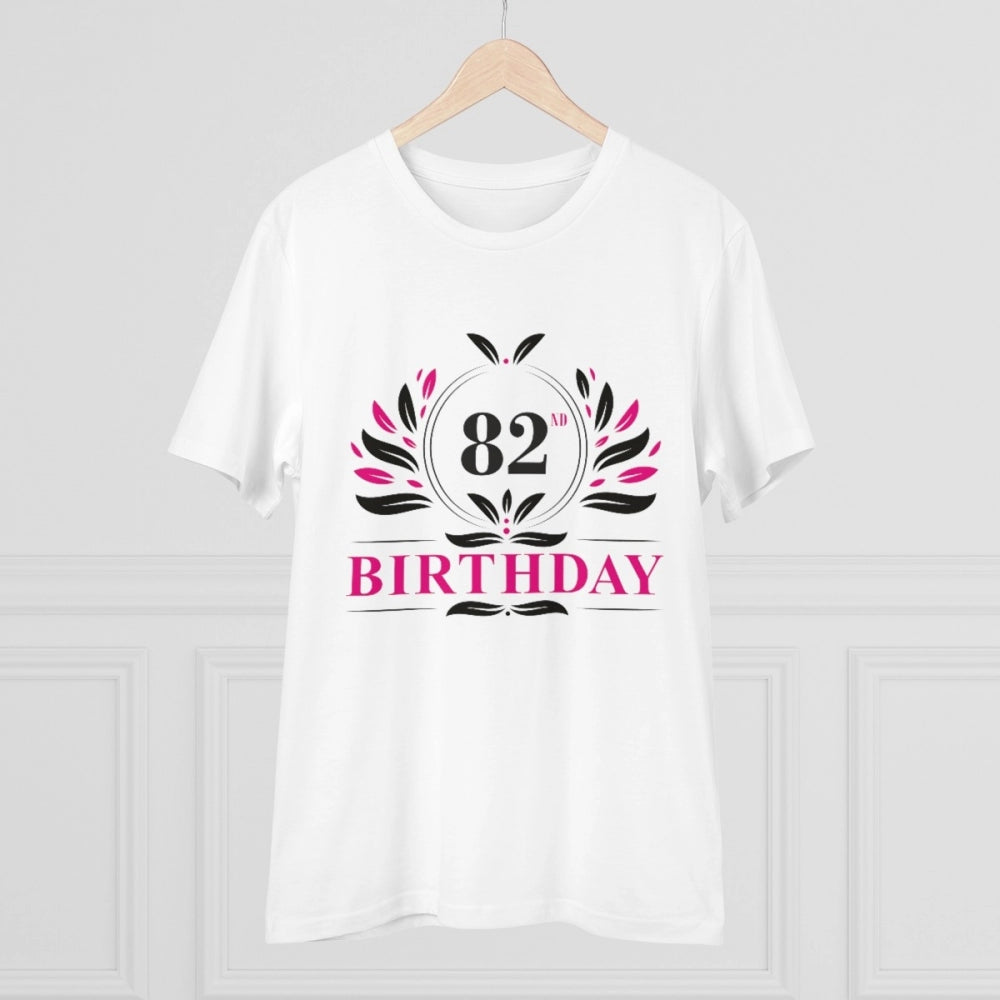 Generic Men's PC Cotton 82nd Birthday Printed T Shirt (Color: White, Thread Count: 180GSM)