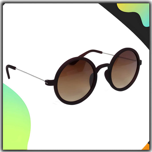 OS HRINKAR Gradient & UV Protection Trendy Brown Round Unisex Sunglasses PRODUCT CODE (OS0008276)