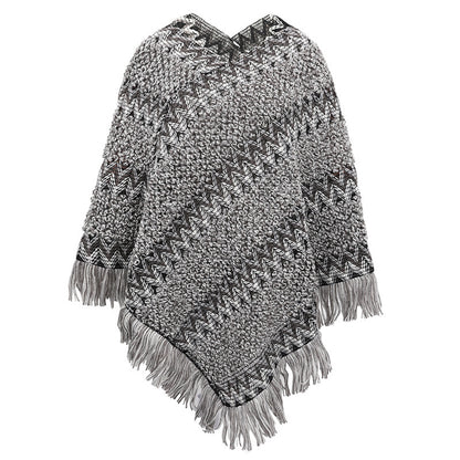 European And American Style Shawl Cloak Sweater Striped Room