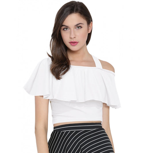 Generic Women's Western Wear Hosiery Crop Top (White)