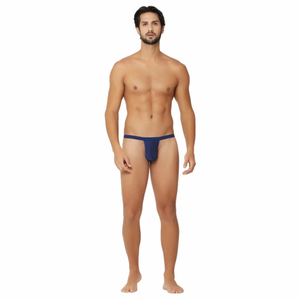 Generic Men's Nylon String Side Briefs Underwear (Blue)