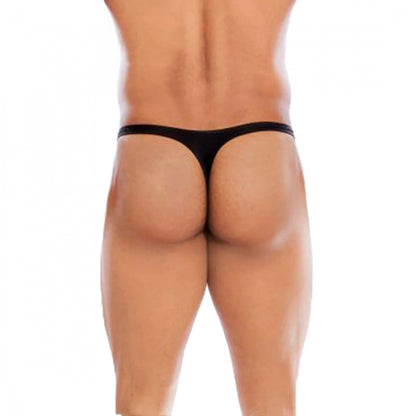 Generic Men's Cotton Spandex Comfy Thong Brief Underwear (Black)