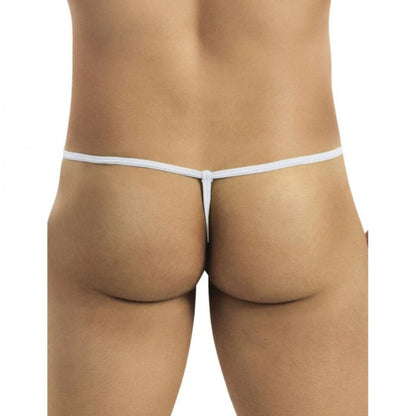 Generic Men's Cotton Spandex G String Pouch Underwear Underwear (White)