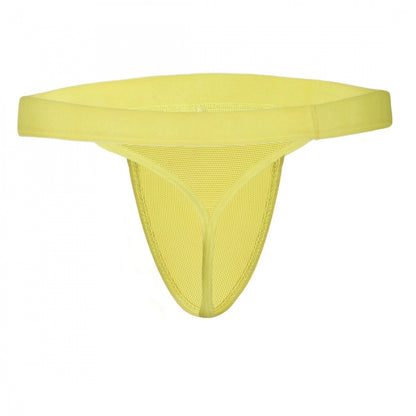 Generic Men's Nylon Side String Trough Thong Underwear (Daisy Yellow)