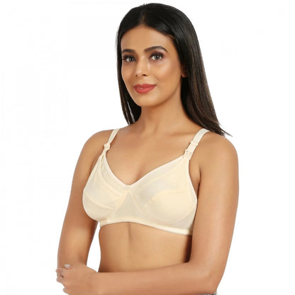 Generic Women's Cotton Blend Mother Care Full Coverage Feeding Bra Non Padded (Skin)