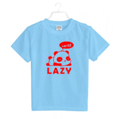 Generic Boys Cotton Lazy Half Sleeve TShirt (Sky Blue)