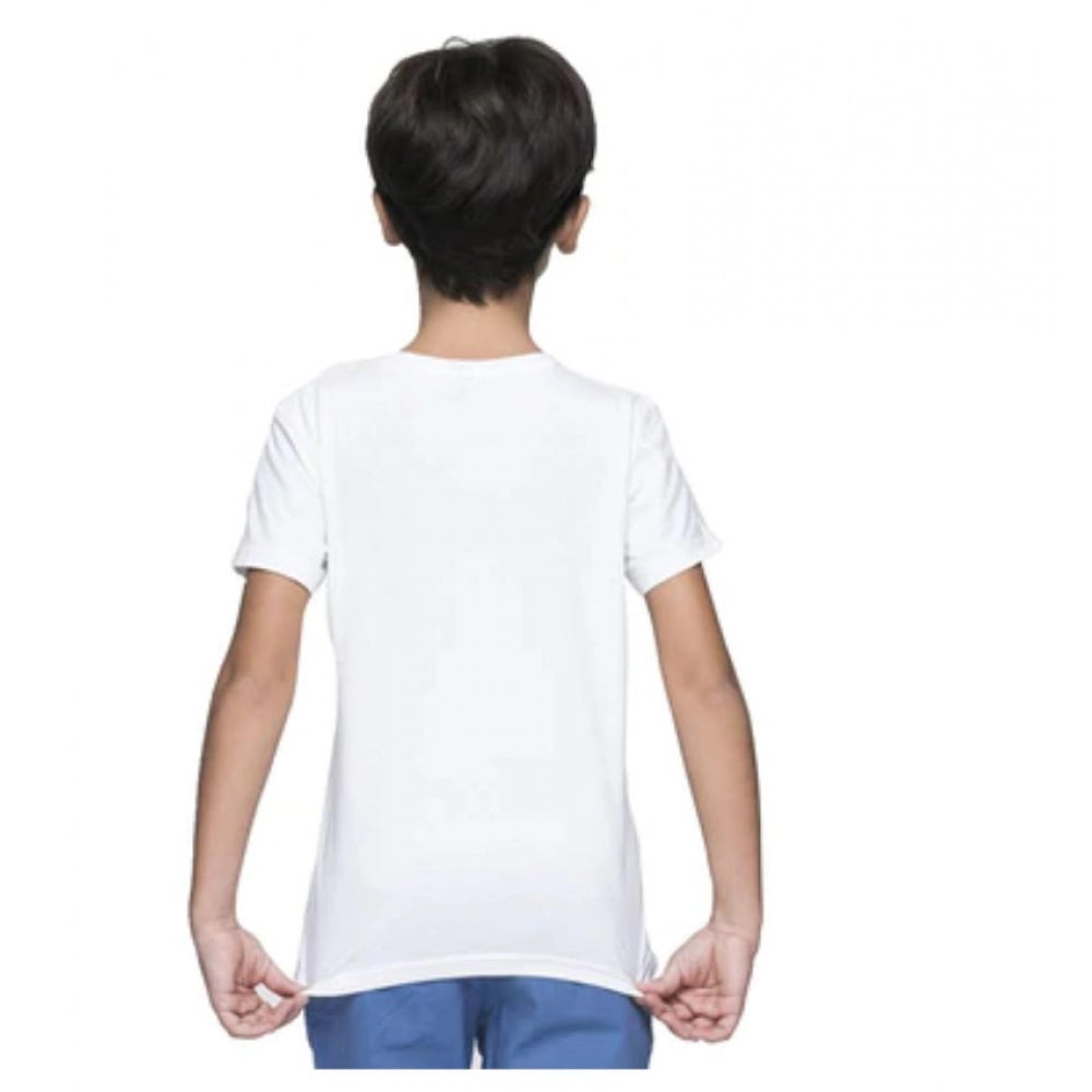 Generic Boys Cotton Baby Shark Half Sleeve TShirt (White)