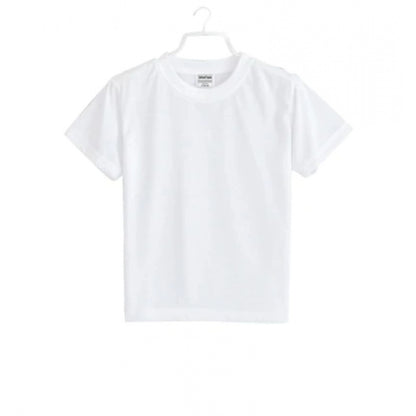 Generic Boys Cotton Plain Half Sleeve TShirt (White)