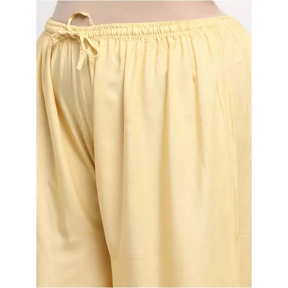 Generic Women's Plus Size Flared Fit Viscose Rayon Palazzo Trousers (Gold)