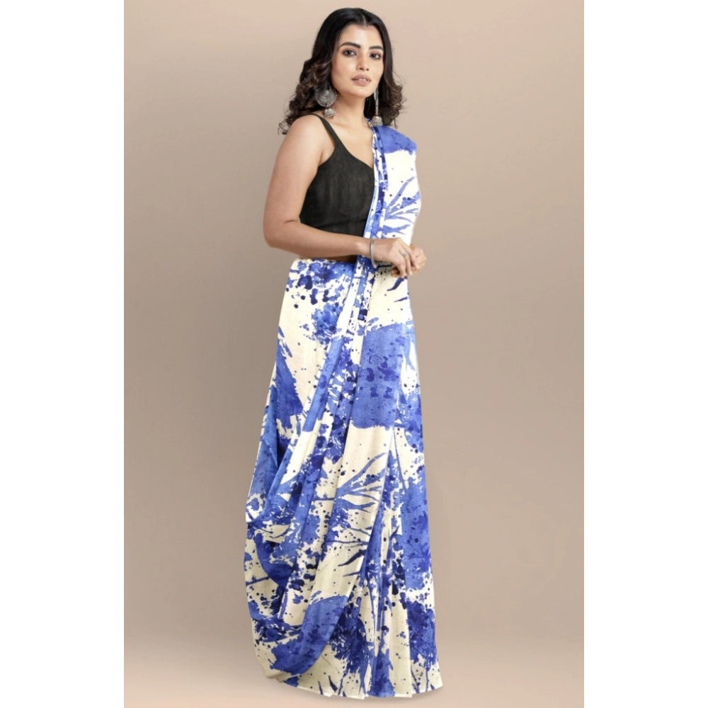 Generic Women's Joya Silk Saree with Blouse (Blue, 5-6 Mtrs)