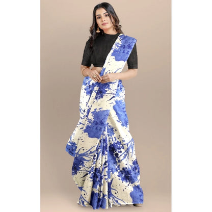 Generic Women's Joya Silk Saree with Blouse (Blue, 5-6 Mtrs)