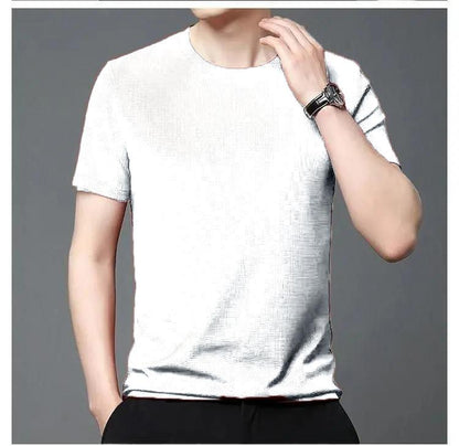 OS Polyester Stretchable Solid Half Sleeves Mens Round Neck T-Shirt Pack Of 5 PRODUCT CODE (OS0005002)