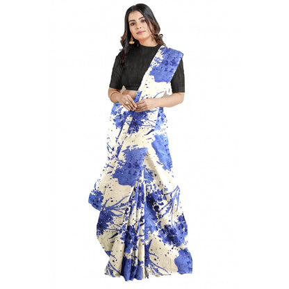 Generic Women's Joya Silk Saree with Blouse (Blue, 5-6 Mtrs)