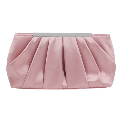 Ladies' Pleated Satin Dinner Clutch Bag