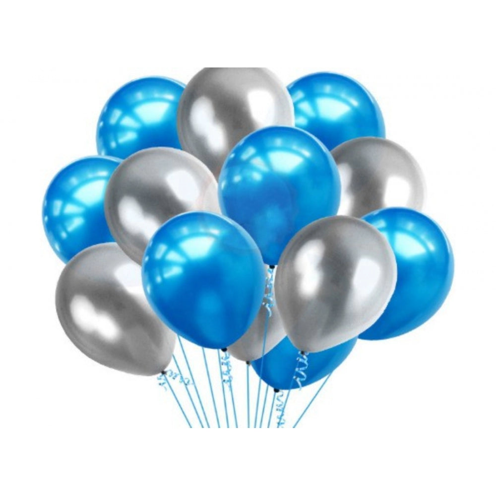 Generic 13Th Happy Birthday Decoration Combo With Foil And Star Balloons (Blue, Silver)