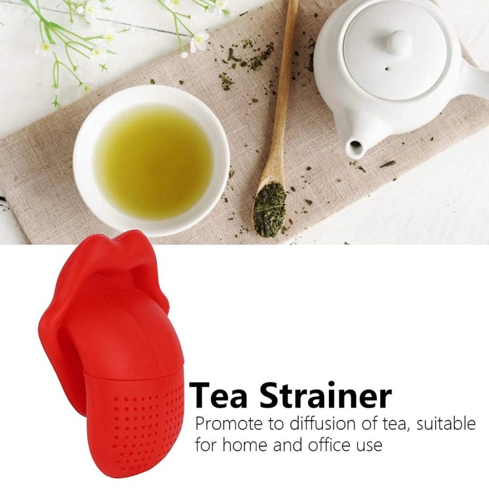 Generic Tongue Shaped Big Lips Tea Maker Food Grade Silicone Tea Strainer (Assorted)