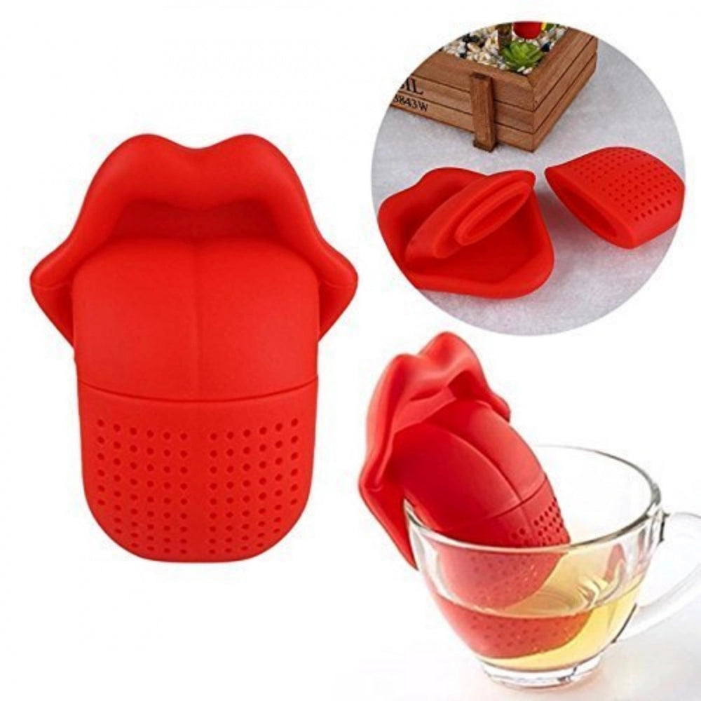 Generic Tongue Shaped Big Lips Tea Maker Food Grade Silicone Tea Strainer (Assorted)