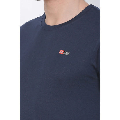 Generic Men's Cotton Jersey Round Neck Plain Tshirt (Navy)