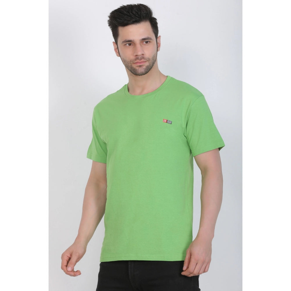 Generic Men's Cotton Jersey Round Neck Plain Tshirt (Pale Green)