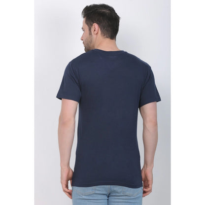 Generic Men's Cotton Jersey Round Neck Plain Tshirt (Navy)