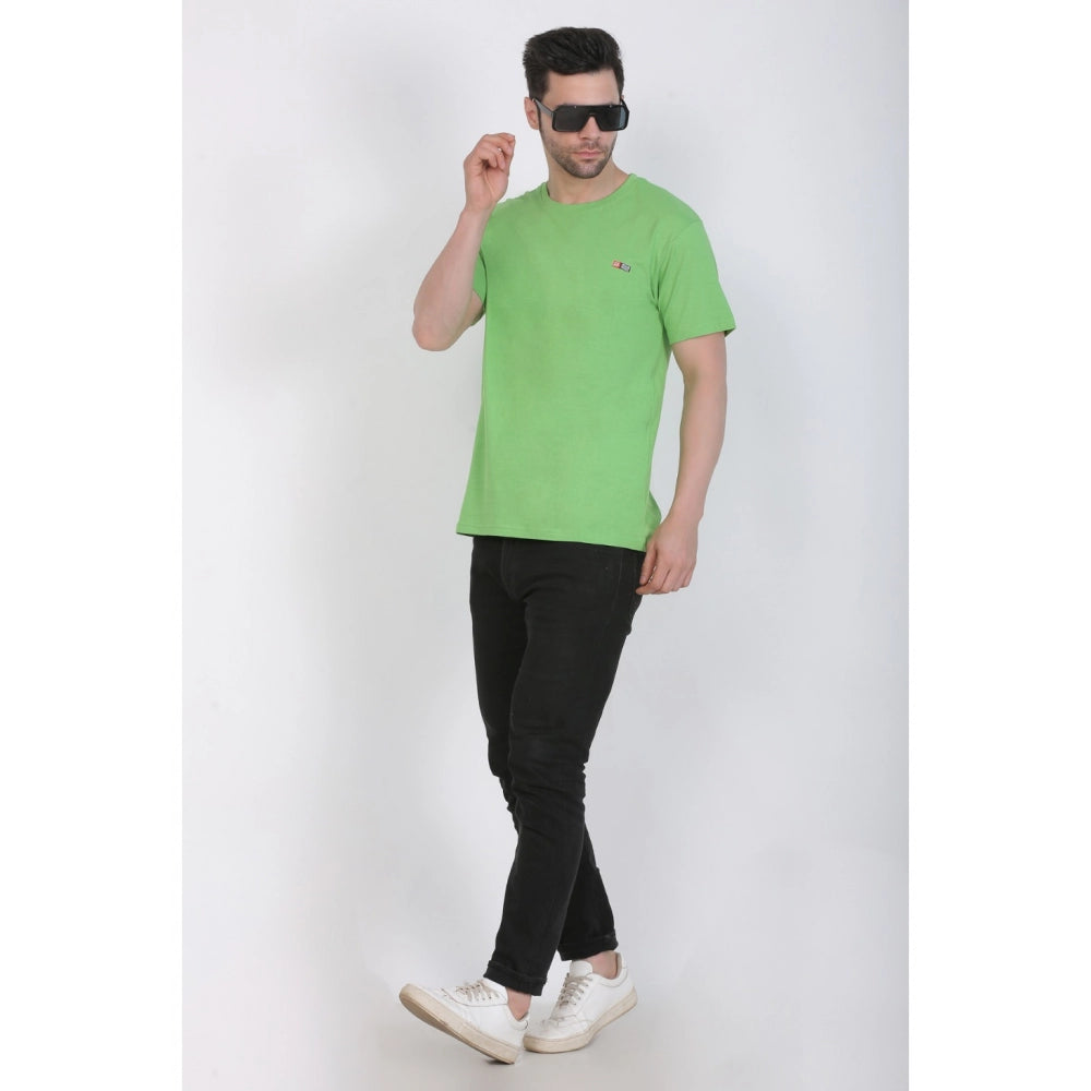 Generic Men's Cotton Jersey Round Neck Plain Tshirt (Pale Green)