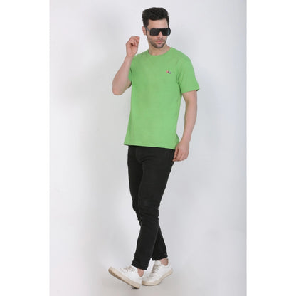 Generic Men's Cotton Jersey Round Neck Plain Tshirt (Pale Green)