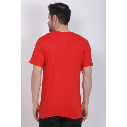 Generic Men's Cotton Jersey Round Neck Plain Tshirt (Red)