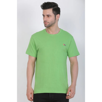 Generic Men's Cotton Jersey Round Neck Plain Tshirt (Pale Green)