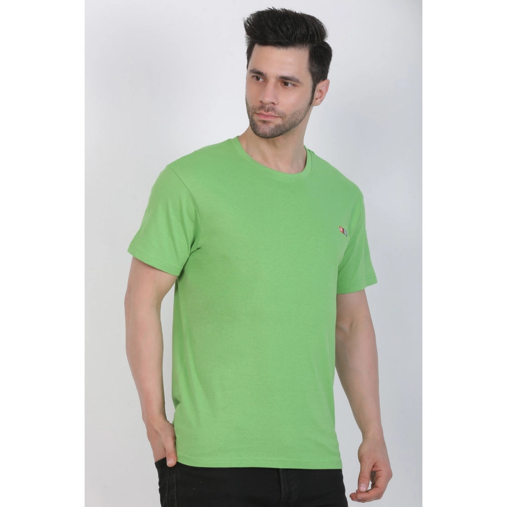 Generic Men's Cotton Jersey Round Neck Plain Tshirt (Pale Green)