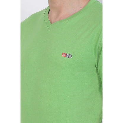 Generic Men's Cotton Jersey V Neck Plain Tshirt (Pale Green)