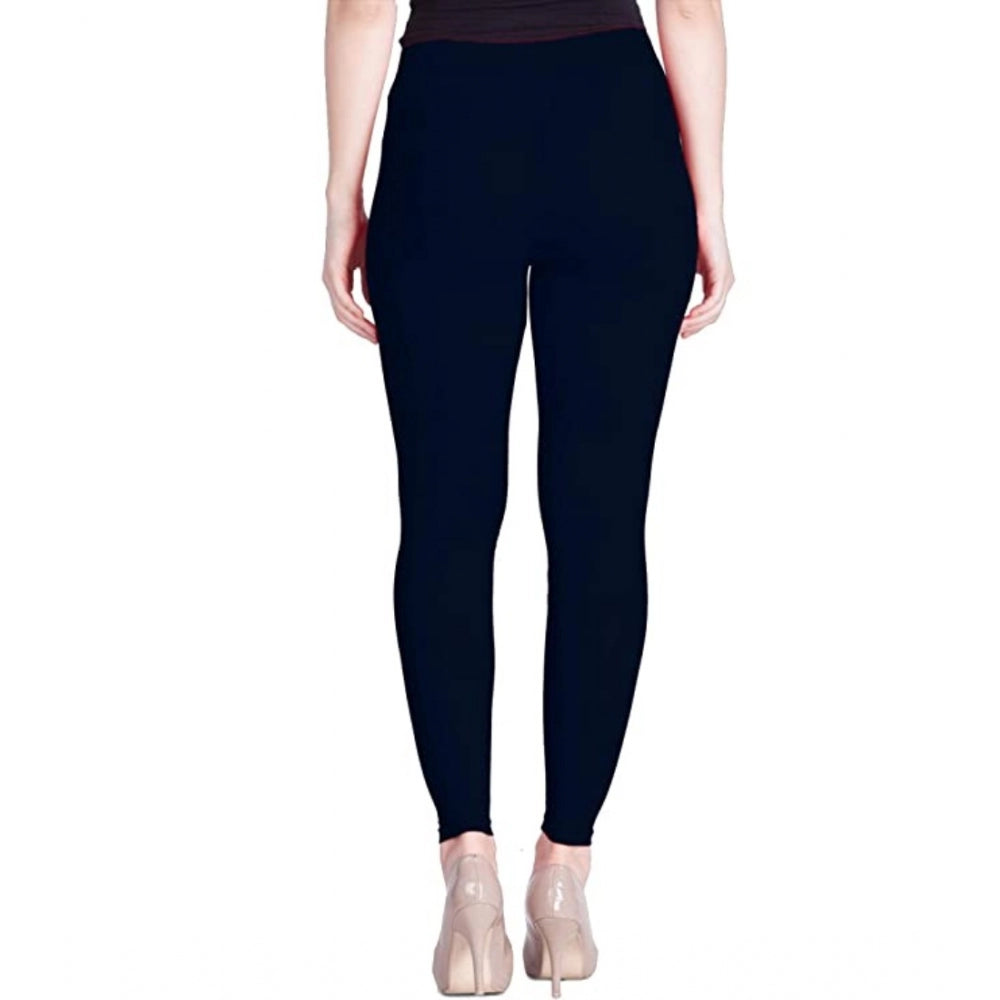 Generic Women's Cotton Stretchable Skin Fit Ankle Length Leggings (Navy Blue)