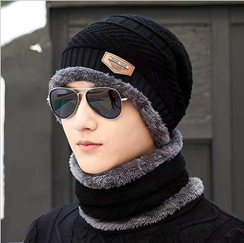 OS Ultra Soft Unisex Woolen Beanie Cap Plus Neck Scarf Set (Multi Color) PRODUCT CODE (OS0010057)