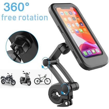 Generic Phone Mount Waterproof Cell Phone Holder 360° Rotation (Black)