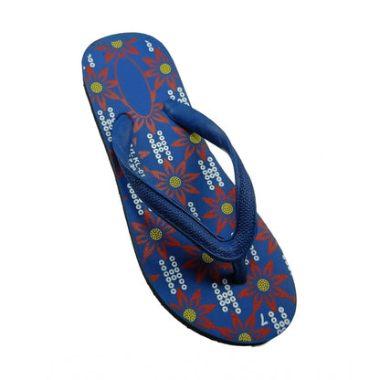 Generic Unisex Printed Lightweight Flip-Flop Hawai Slipper (Blue)