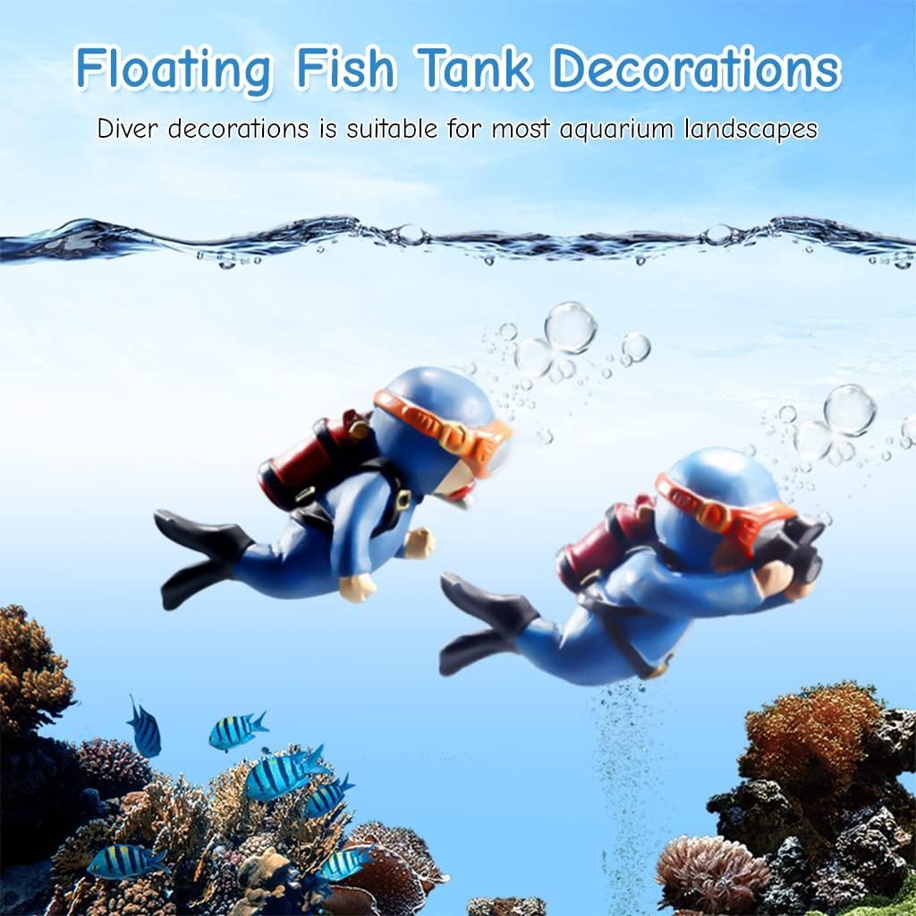 OS Diver Cartoon Aquarium Floating Cute Resin 2pc PRODUCT CODE (OS0004579)