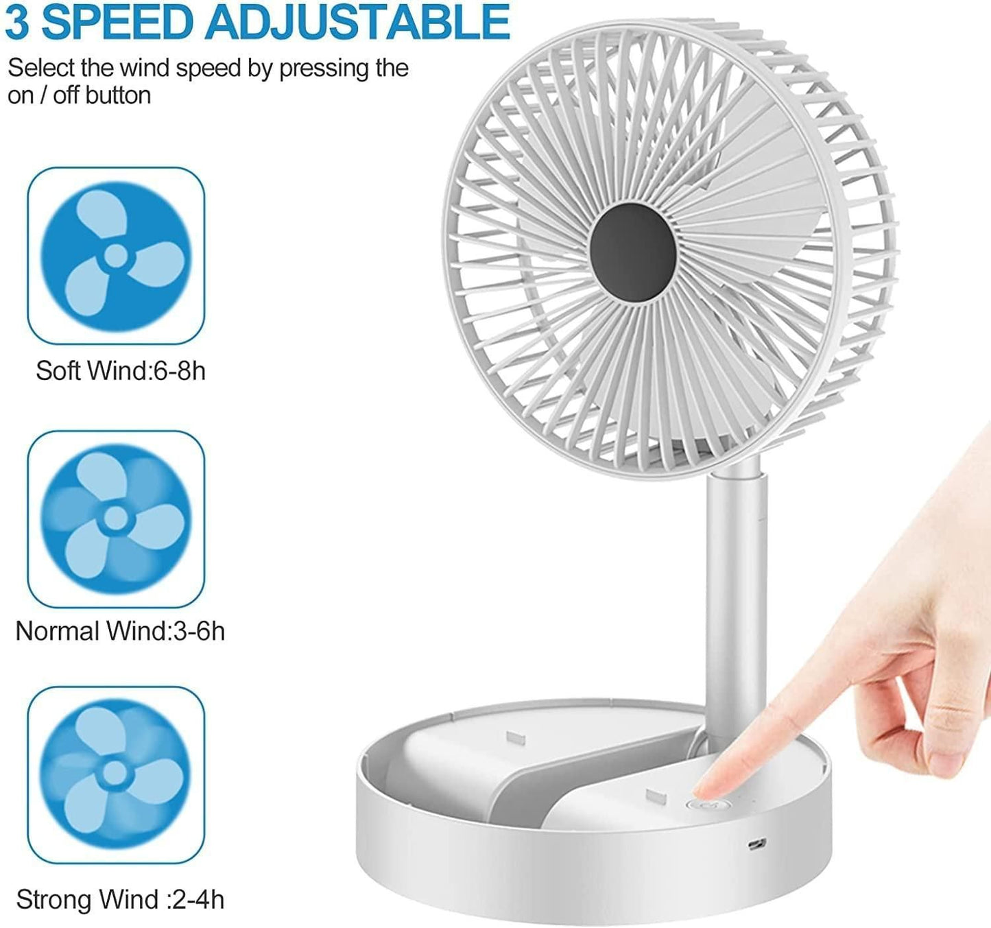 OS Powerful Rechargeable High Speed Table Desk Fan PRODUCT CODE(OS0008373)