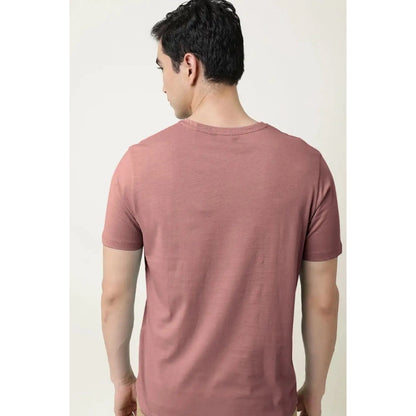 Generic Men's Casual Half sleeve Solid Cotton V Neck T-shirt (Onion)