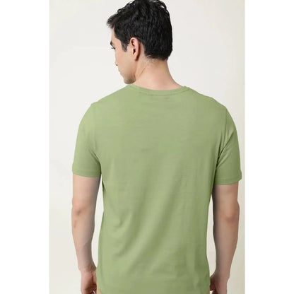 Generic Men's Casual Half sleeve Solid Cotton V Neck T-shirt (Pista)