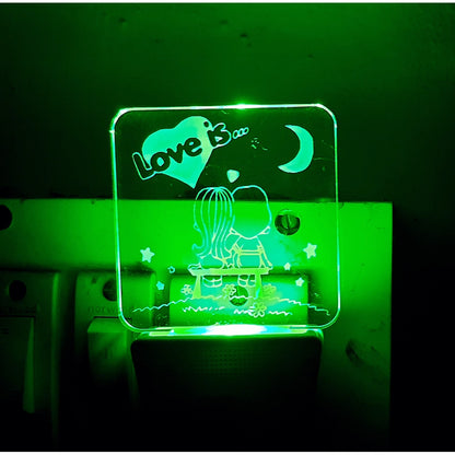 Generic Love Is With Half Moon AC Adapter Night Lamp